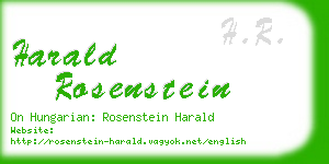 harald rosenstein business card